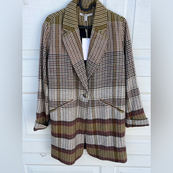 Zara Jackets & Blazers - Women's Zara one button plaid wool blend jacket/blazer M